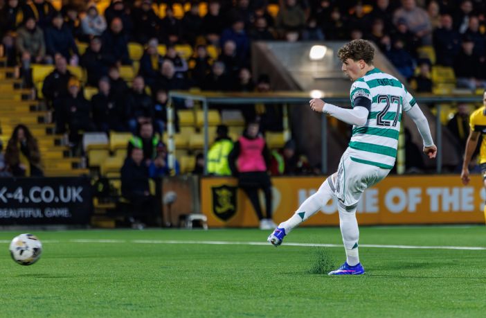 Arne Engels of Celtic scores from the spot