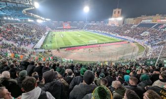 Celtic supporters at Stadio Renato Dall'Ara, Bologna.