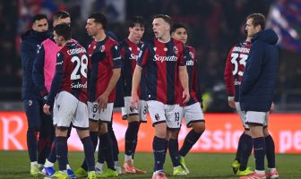 Lewis Ferguson of Bologna FC looks dejected