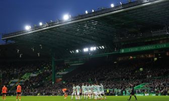 Daizen Maeda of Celtic celebrates