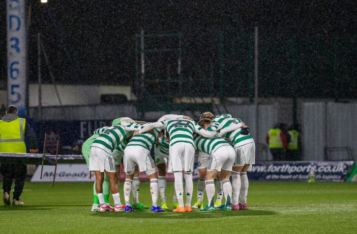 Celtic Huddle at Falkirk Stadium