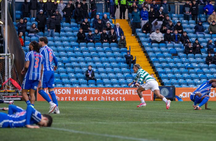 Julian Araujo celebrates at Rugby Park