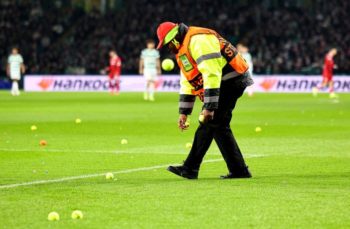 Fan protest at Celtic v VFB Stuttgart