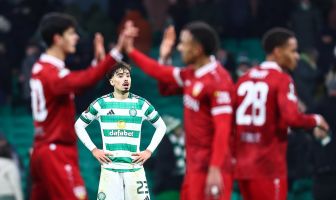 Sebastian Tounekti of Celtic looks dejected