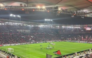 The view from the Celtic end in Stuttgart