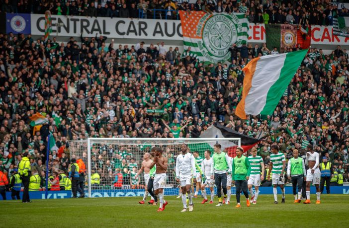 Celtic fans in the Free Broomloan on Beautiful Sunday, 11 March 2018