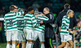 Alex Oxlaide-Chamberlain with Martin O Neill after his goal