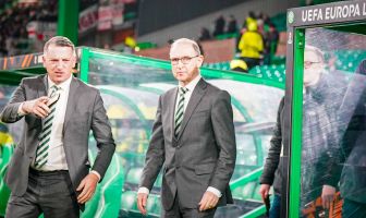 Martin O'Neill with Iain Jamieson, Celtic Head of PR