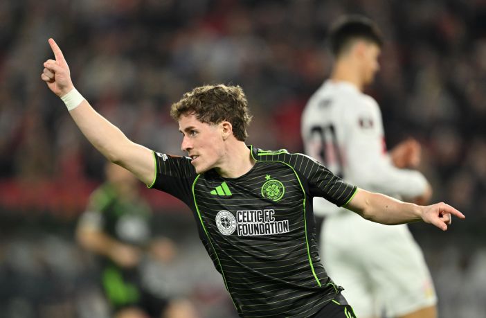 Luke McCowan of Celtic celebrates