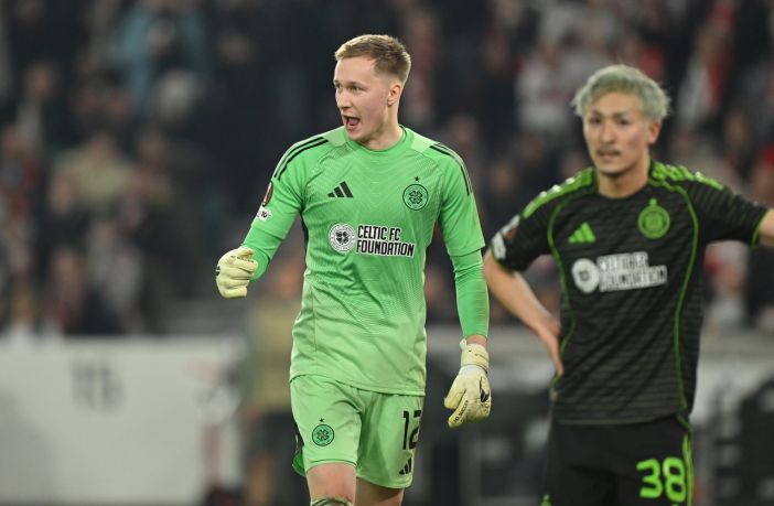 Viljami Sinisalo and Daizen Maeda of Celtic
