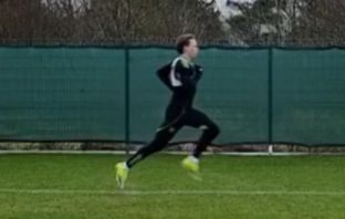 Alistair Johnston back on the grass at Lennoxtown