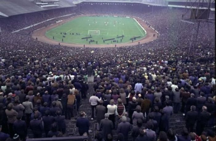 The Celtic support at Hampden. 1974 Scottish Cup Final