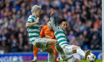 Reo Hatate scores at Ibrox
