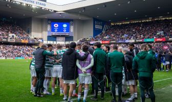 Celtic squad at the penalty shoot-out