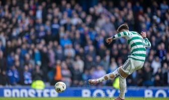 Tomas Cvancara scores the penalty that takes Celtic into the semi-finals