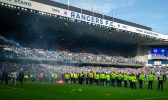 Celtic supporters in the Free Broomloan