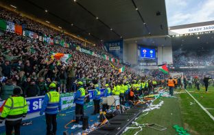 Celtic supporters in the Free Broomloan