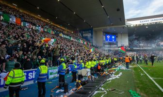 Celtic supporters in the Free Broomloan