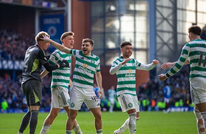 James Forrest enjoying the Celtic celebrations at Ibrox