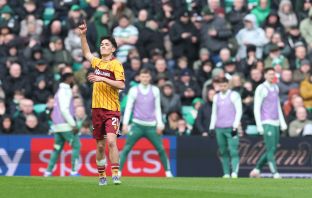 Elijah Just of Motherwell celebrates