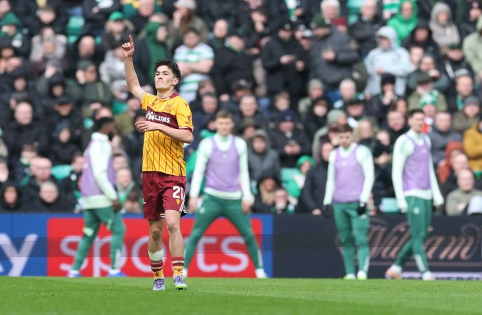 Elijah Just of Motherwell celebrates