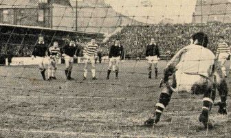 Tommy Gemmell scores from the penalty spot