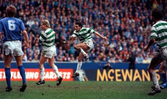 Paul McStay scores at Ibrox