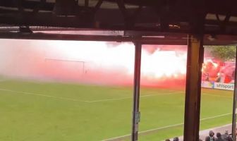 Green Brigade at Albion Rovers v Celtic B
