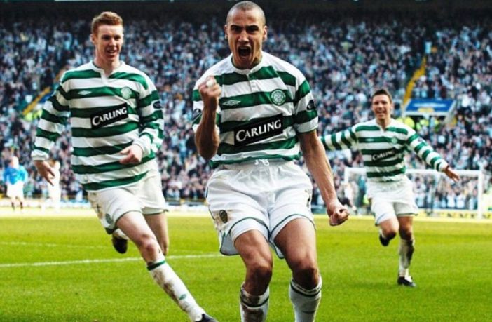 Henrik Larsson celebrates