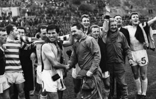 Celtic celebrate reaching the European Cup Final in 1967