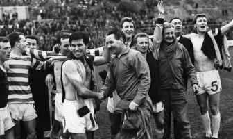 Celtic celebrate reaching the European Cup Final in 1967