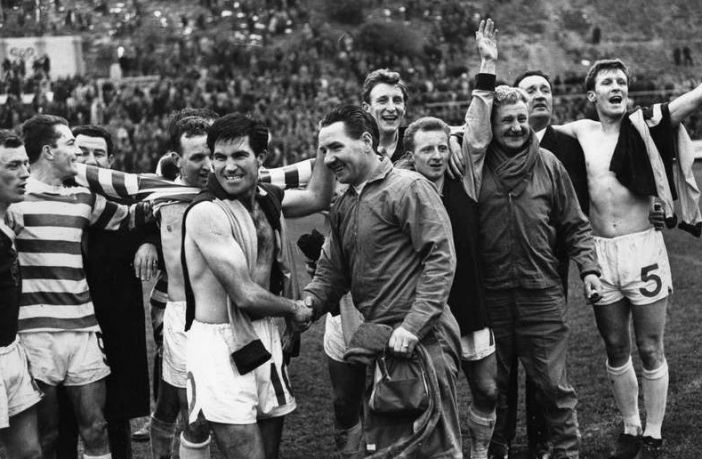 Celtic celebrate reaching the European Cup Final in 1967